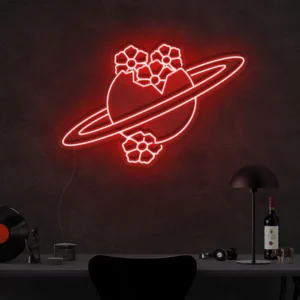 Broken Flower Saturn Neon Light