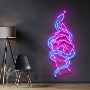Viper In Hand Neon Light