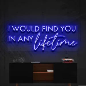1 I Would Find You In Any Lifetime Neon Light