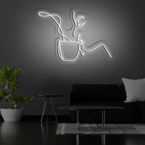 Drinnking Coffee Neon Light