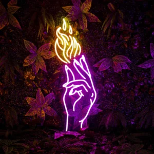 Fire On Fingertips Neon Light