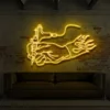 2 Hand Holding Tattoo Gun Neon Light