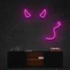 2 Devil Horns And Tail Neon Light
