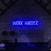 3 Work Harder Neon Light