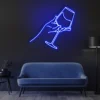 3 Hand Holding Wine Glass Neon Light