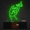 4 Hand Holding Cigarette Neon Light