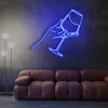 5 Hand Holding Wine Glass Neon Light