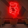 7 Holding Coffee Neon Light
