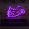 7 Hand Holding Tattoo Gun Neon Light