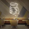 8 Holding Coffee Neon Light