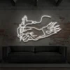 8 Hand Holding Tattoo Gun Neon Light