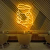 9 Holding Coffee Neon Light