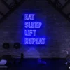 3 Eat Sleep Lift Repeat Neon Light