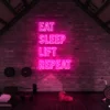 5 Eat Sleep Lift Repeat Neon Light