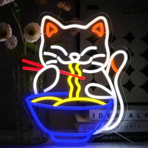 Cat Ramen Neon Sign Light