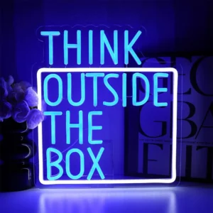 Think Outside The Box Neon Sign Light