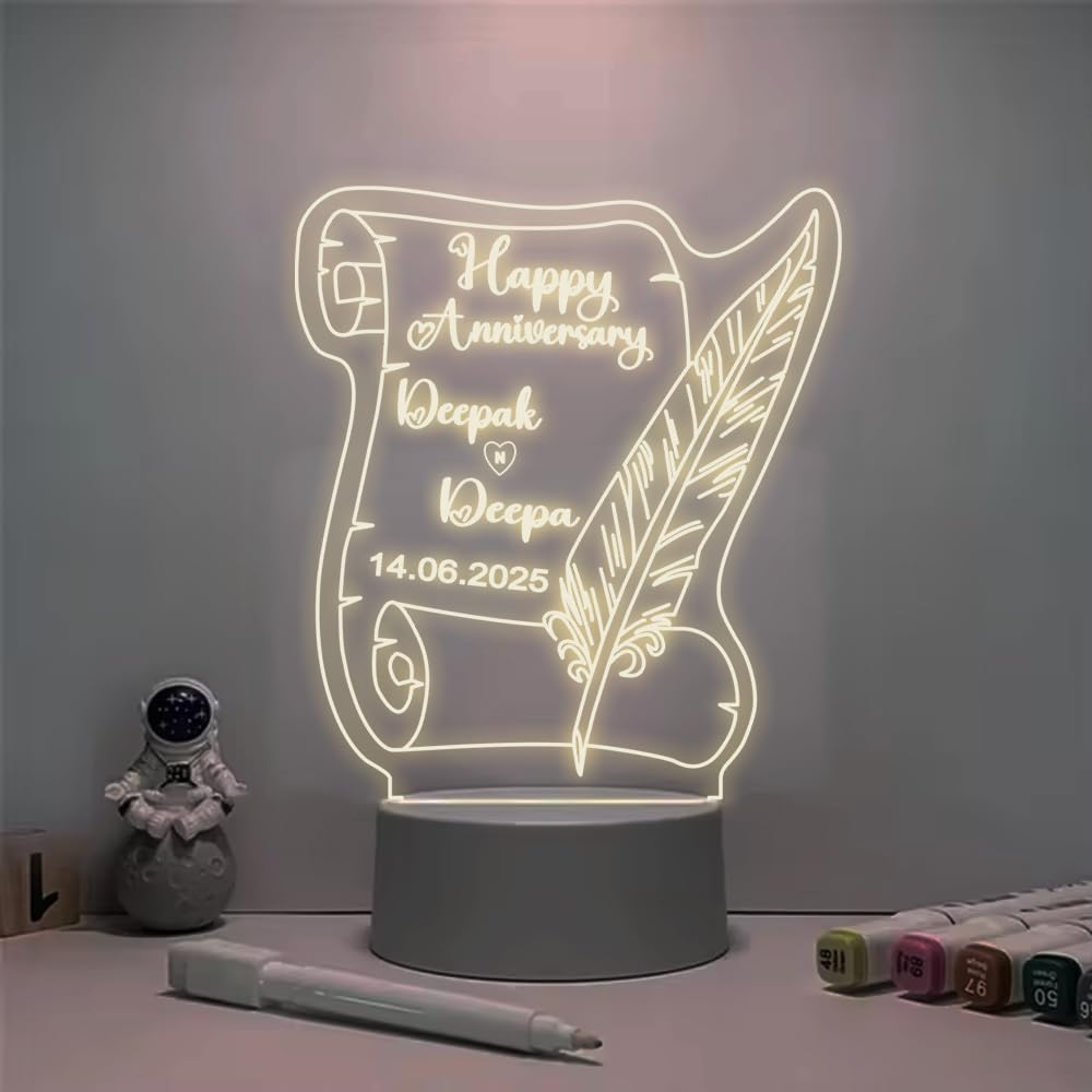 51FwmWt4QCL._SL1000_ Happy Anniversary Personalized 3D Illusion LED Lamp with Name & Date