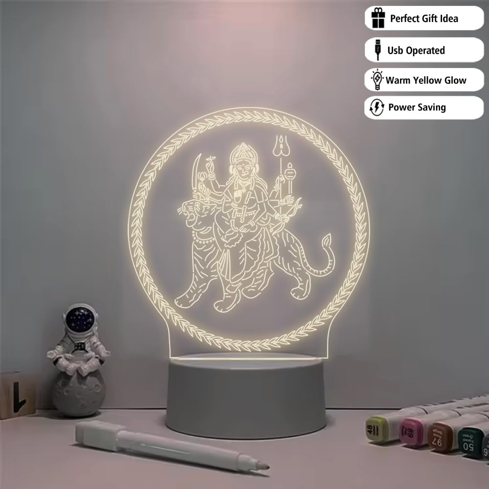 617JFuMwQ2L._SL1000_ Durga Mata Night Lamp for Pooja Room