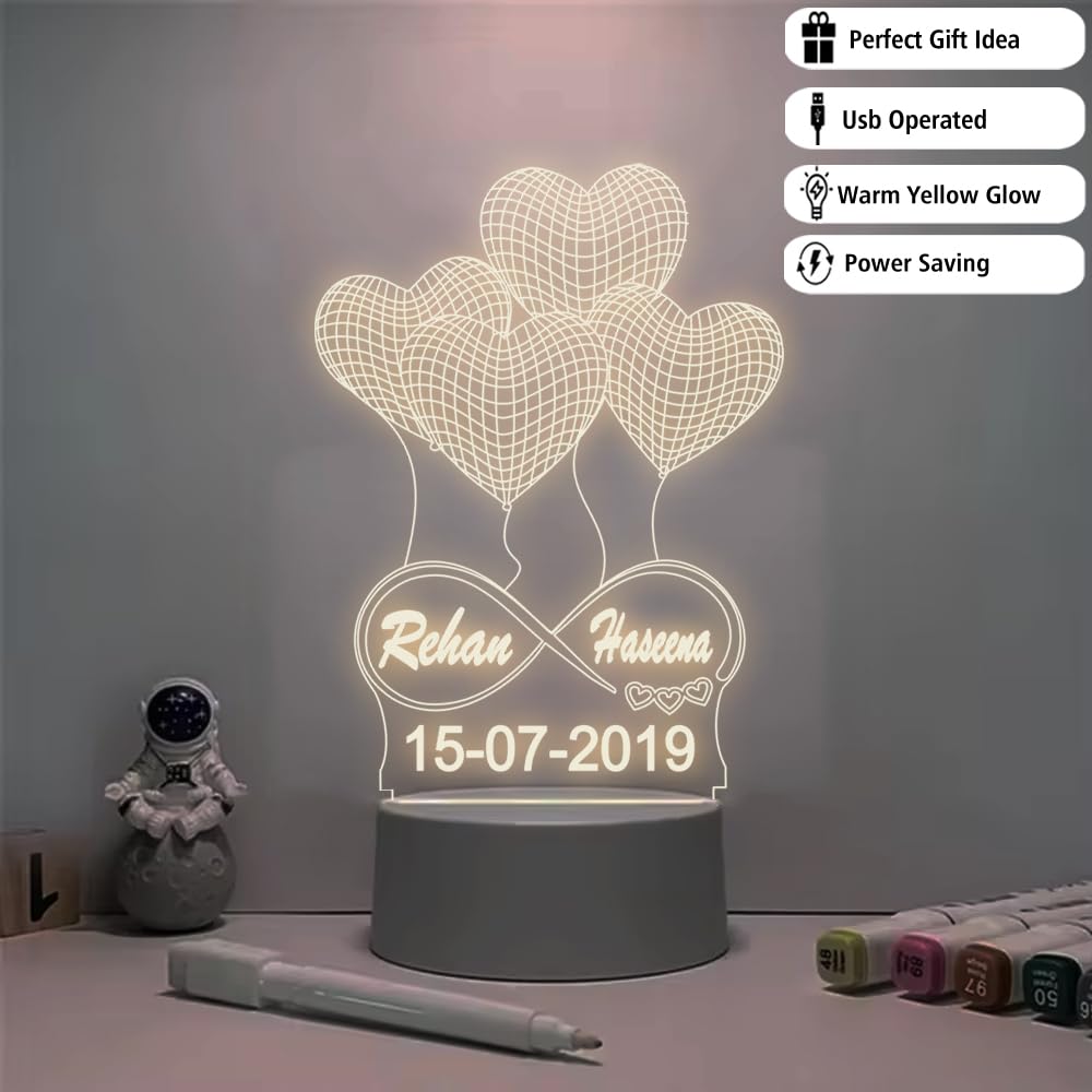 61H782pRt2L._SL1000_ Customized 3D Illusion LED Lamp with Name & Date